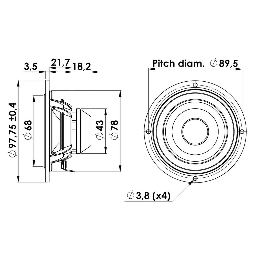 Scan-Speak - 4" Automotive Midrange - 10M/4614G06