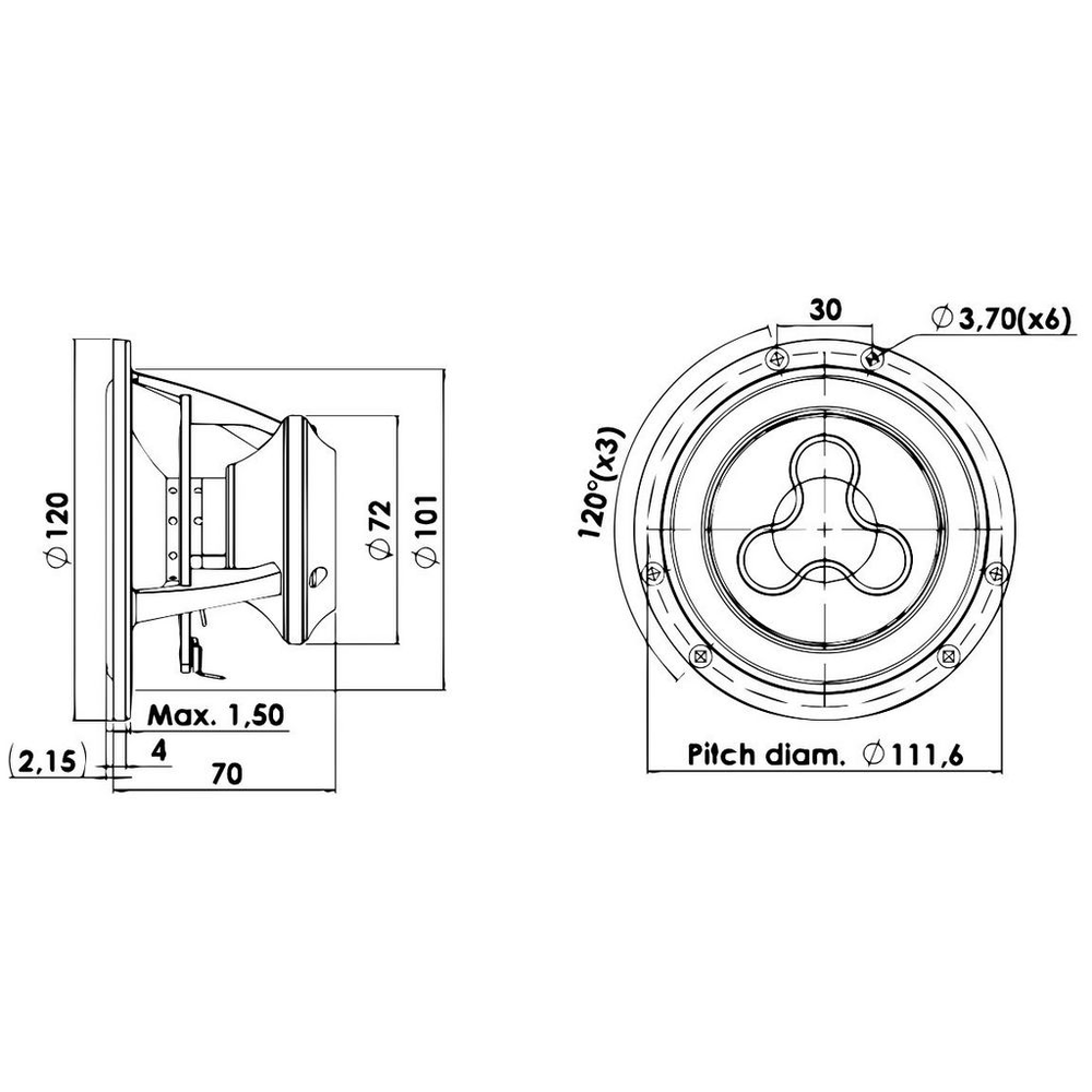 Scan-Speak - 4" Illuminator Midrange - 12MU/4731T00
