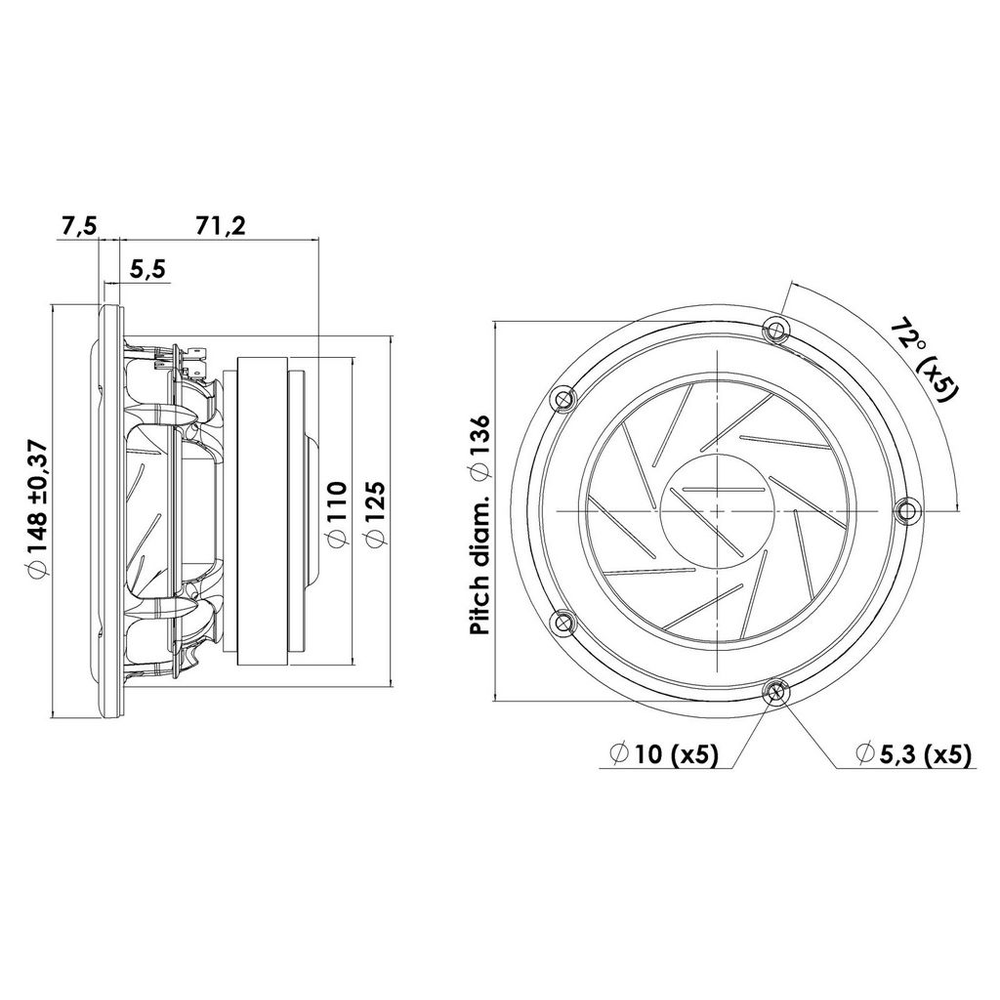 Scan-Speak - 5" Revelator Mid-Woofer - 15W/8531K00