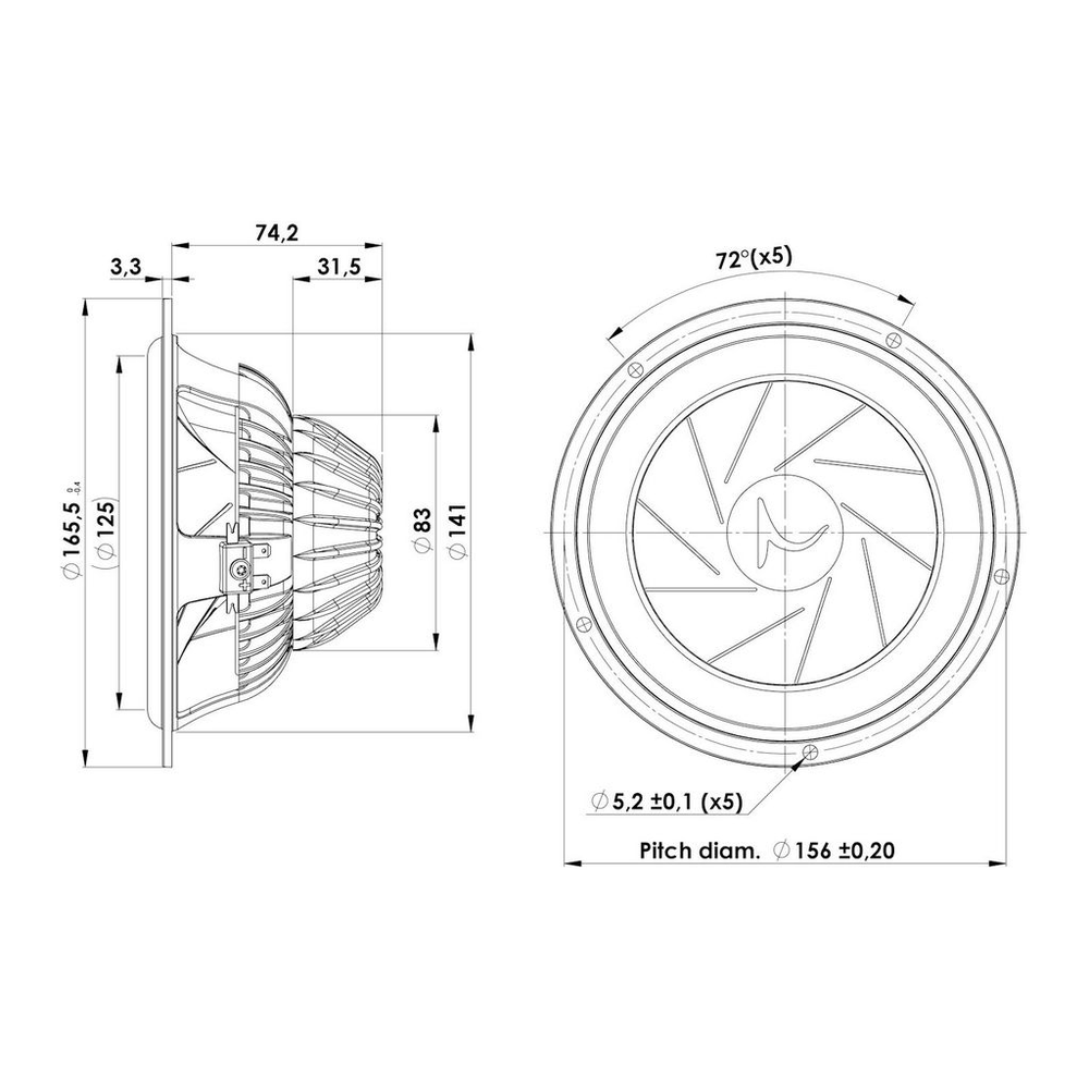 Scan-Speak - 6" Automotive Mid-Woofer - 16W/4538G05