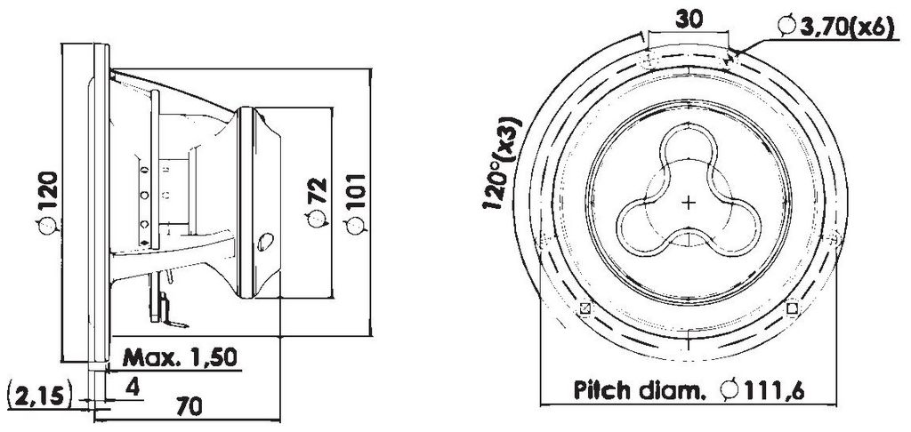 Scan-Speak - 4" Illuminator Midrange - 12MU/8731T00