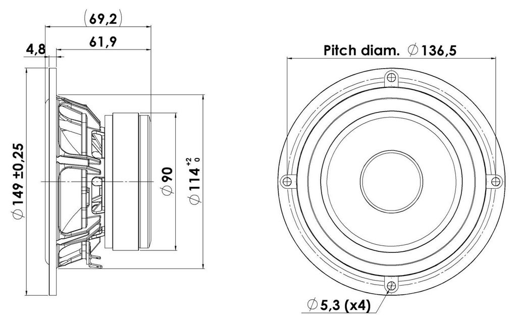 Scan-Speak - 5" Discovery Mid-Woofer - 15W/8434G00
