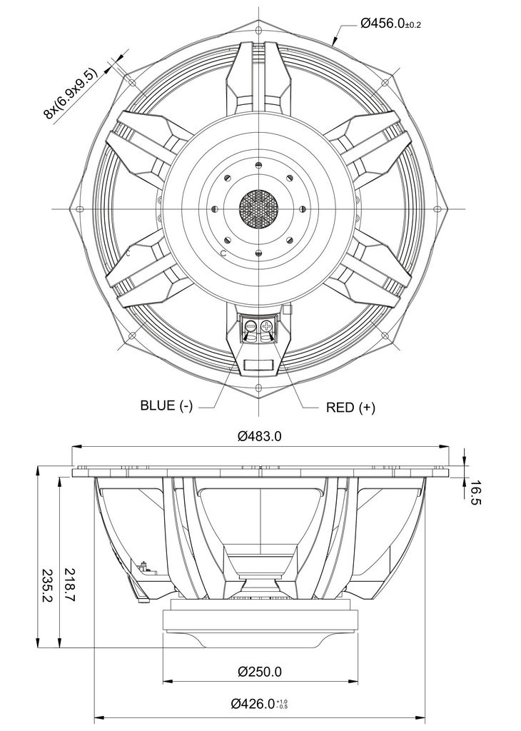 SB Audience - 18" NERO Subwoofer - ROSSO-18SW1000D