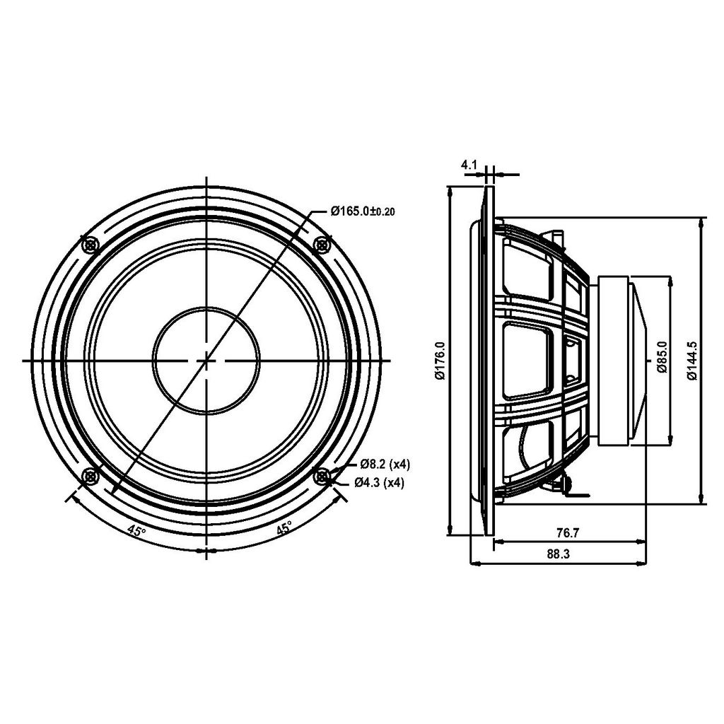 SB Acoustics - 6" PFCR Mid-Woofer - SB16PFCR25-4