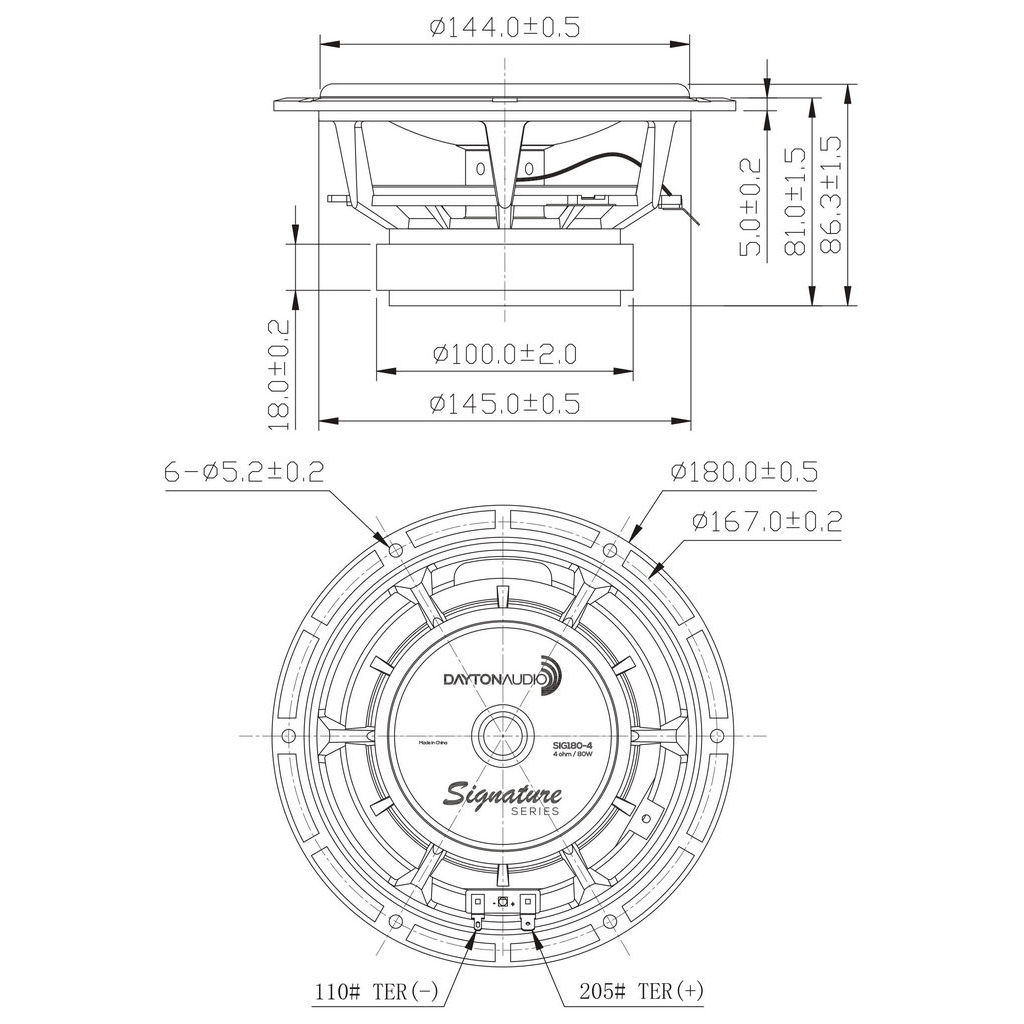 Dayton Audio - 6½" Signature Woofer - SIG180-4