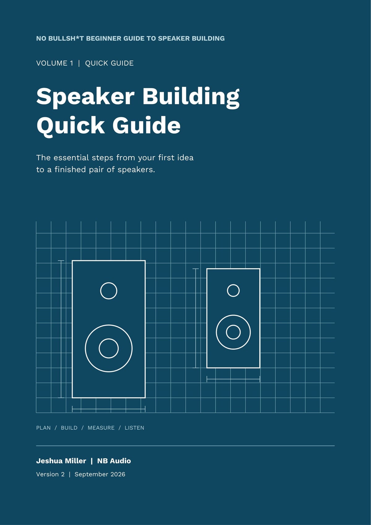 Cover of No Bullsh*t Beginner Guide to Speaker Building, Volume 1: Speaker Building Quick Guide