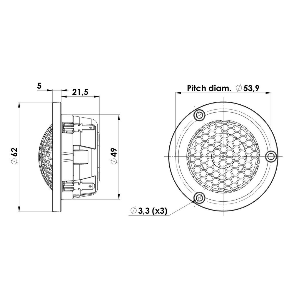 Scan-Speak - 1" Illuminator Ring Radiator Tweeter - R3004/602006