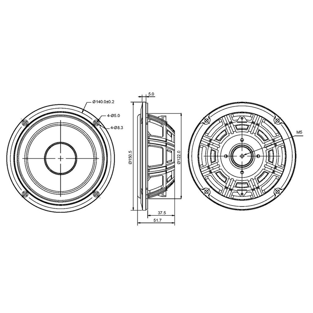 SB Acoustics - 5" PFCR Passive Radiator - SB13PFCR-00