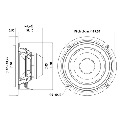 Scan-Speak - 4" Discovery Full Range Driver - 10F/8414G10