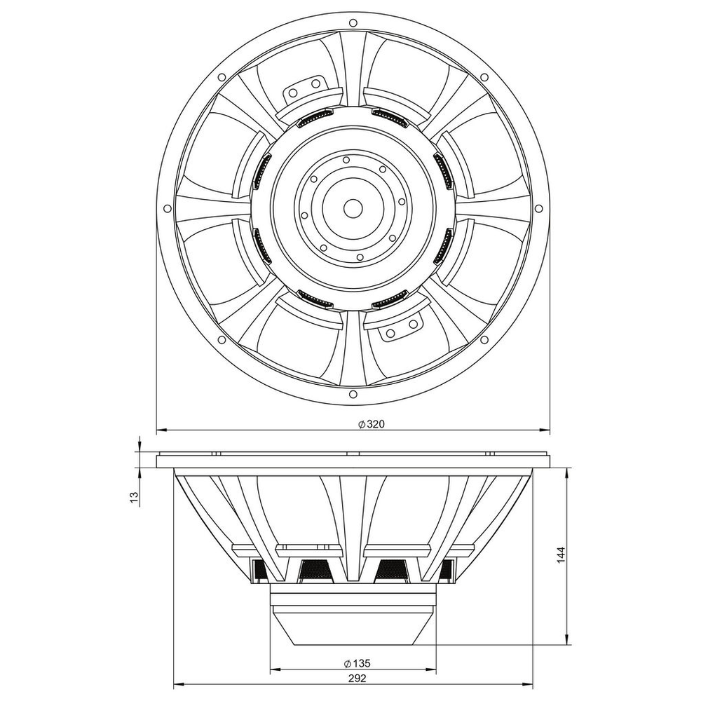 Dayton Audio - 12" Odeum Woofer Neo - 12MB400N-8