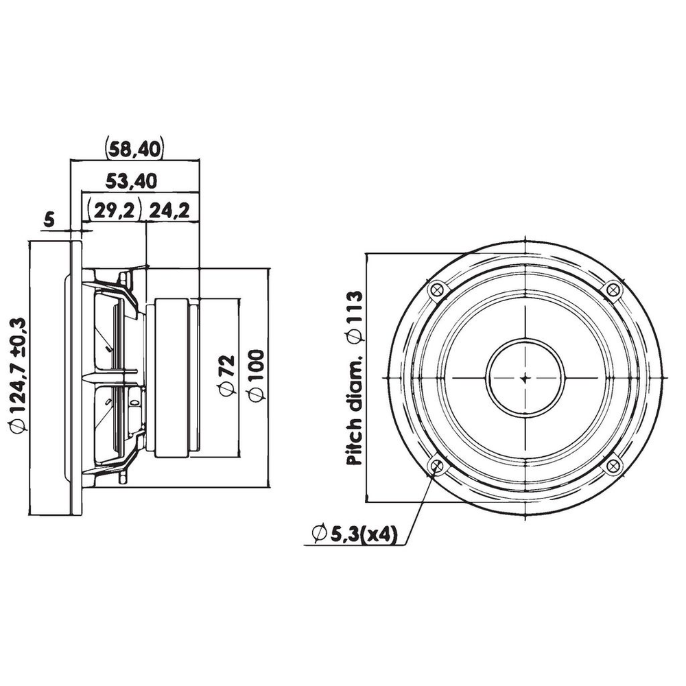 Scan-Speak - 4" Discovery Mid-Woofer - 12W/8524G00