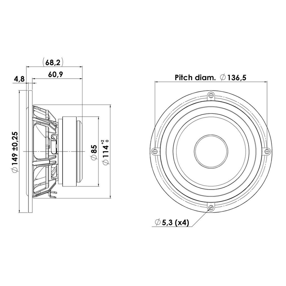 Scan-Speak - 5" Discovery Mid-Woofer - 15W/4424G00