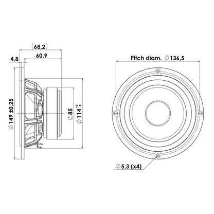 Scan-Speak - 5" Discovery Mid-Woofer - 15W/4424G00