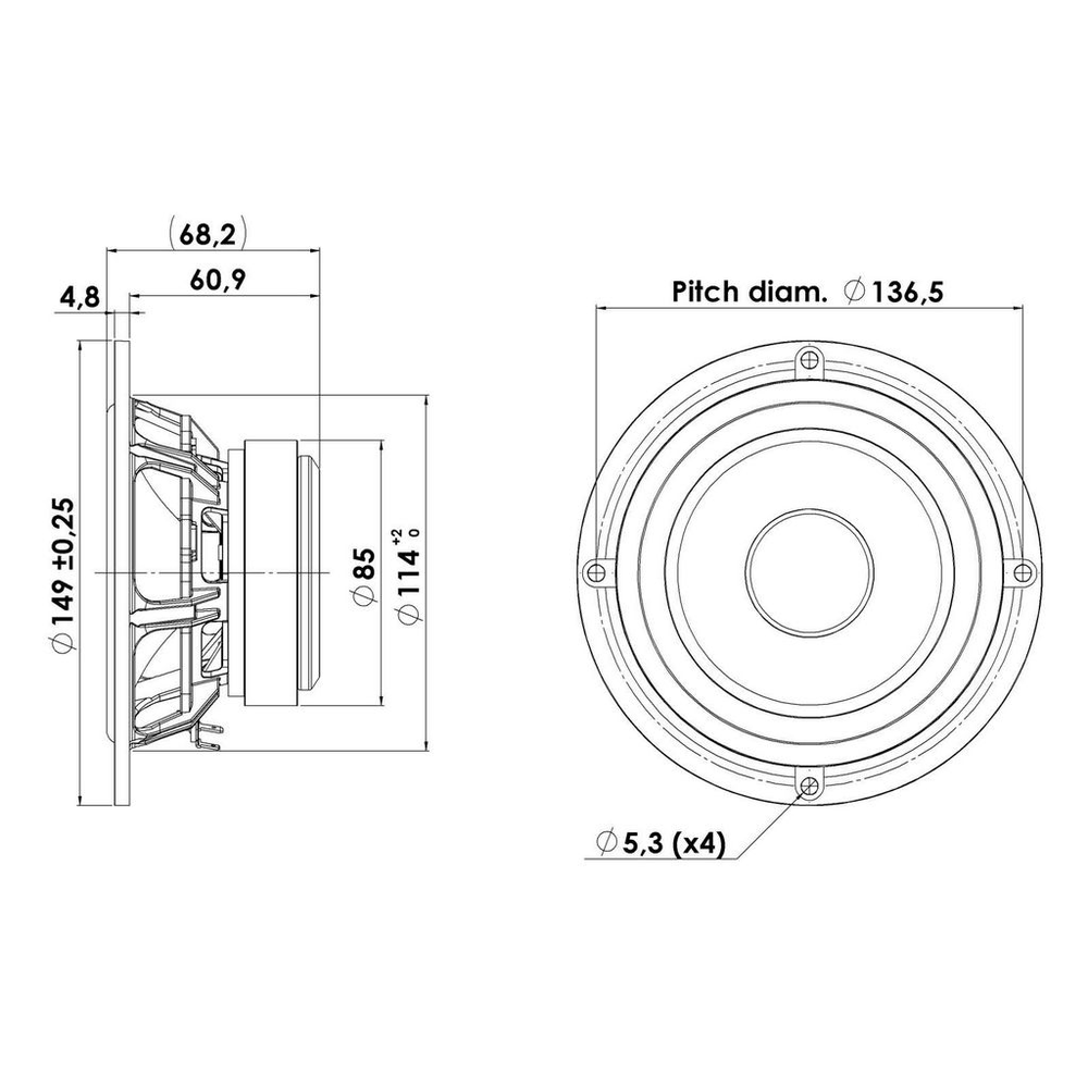 Scan-Speak - 5½" Discovery Mid-Woofer - 15W/8424G00