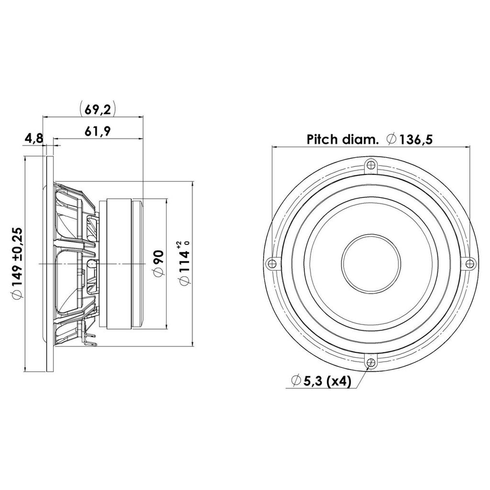 Scan-Speak - 5" Discovery Mid-Woofer - 15W/8434G00