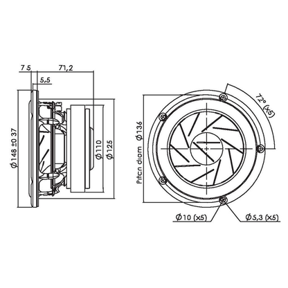Scan-Speak - 5" Revelator Mid-Woofer - 15W/8530K00