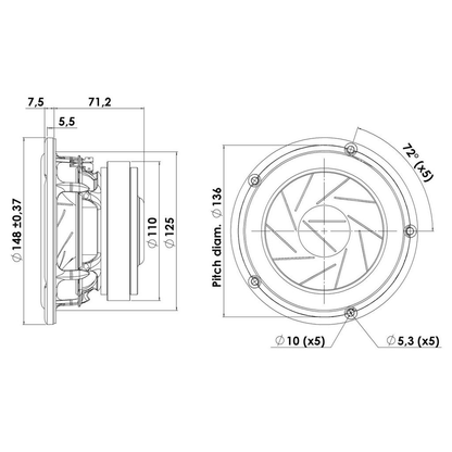Scan-Speak - 5" Revelator Mid-Woofer - 15W/8531K00