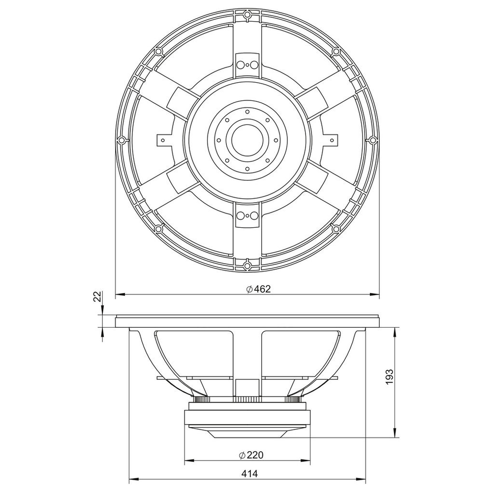 Dayton Audio - 18" Odeum Subwoofer - 18SW1200F-8