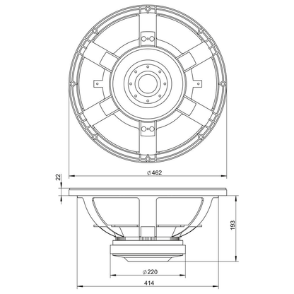 Dayton Audio - 18" Odeum Subwoofer - 18SW1200F-8