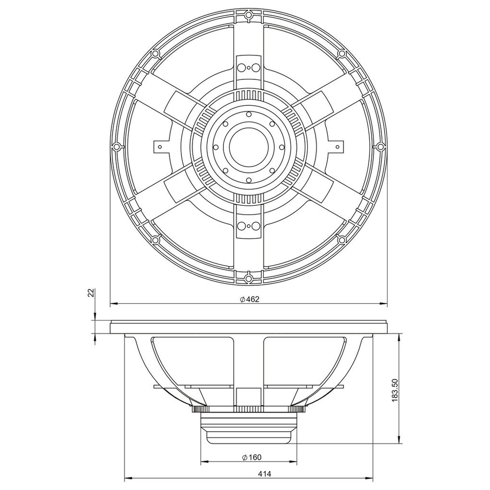 Dayton Audio - 18" Odeum Subwoofer Neo - 18SW1200N-8