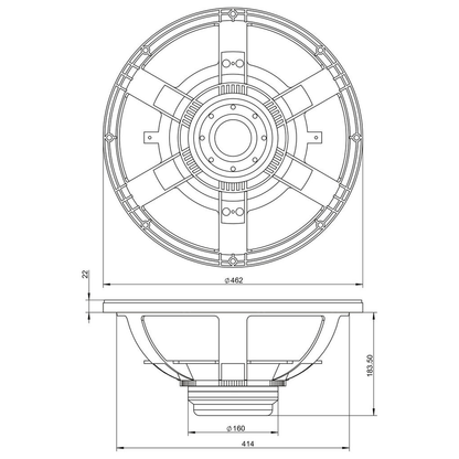 Dayton Audio - 18" Odeum Subwoofer Neo - 18SW1200N-8