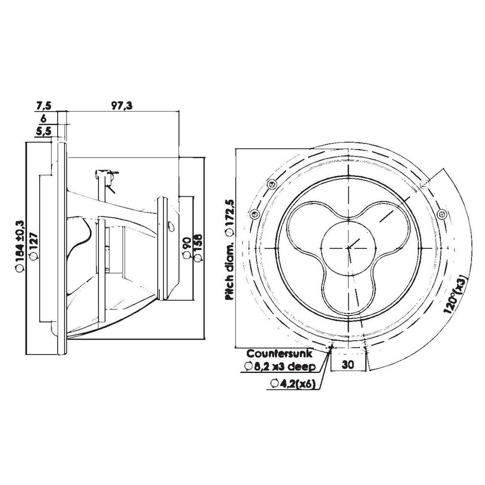 Scan-Speak - 7" Illuminator Mid-Woofer - 18WU/8741T00