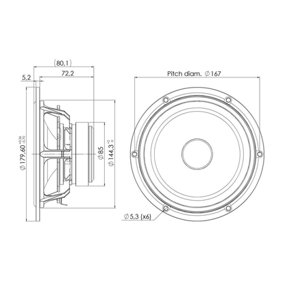 Scan-Speak - 7" Discovery Mid-Woofer - 18W/8424G00