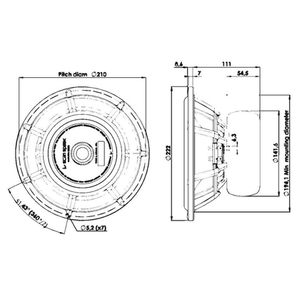 Scan-Speak - 8" Revelator Subwoofer - 22W/8851T00