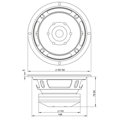 Dayton Audio - 5" Odeum Mid-Woofer Neo - 6MB200N-8