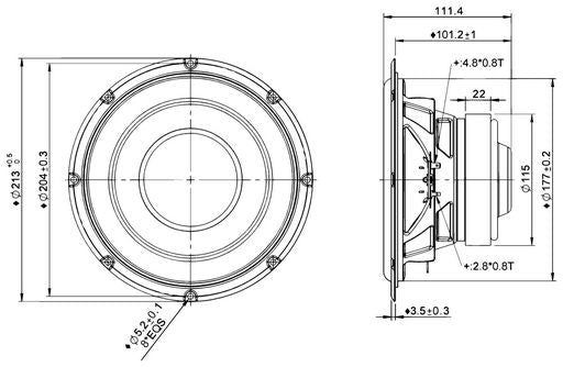 Peerless - 8" SLS Subwoofer - 830667