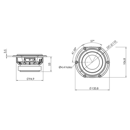 Peerless - 4" HDS Mid-Woofer - 830870