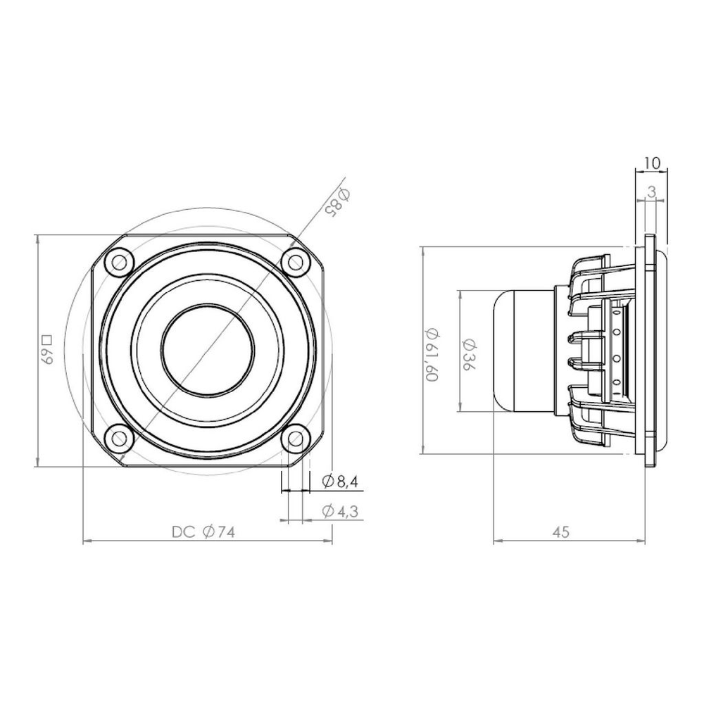Peerless - 2½" Full Range Driver - 830984
