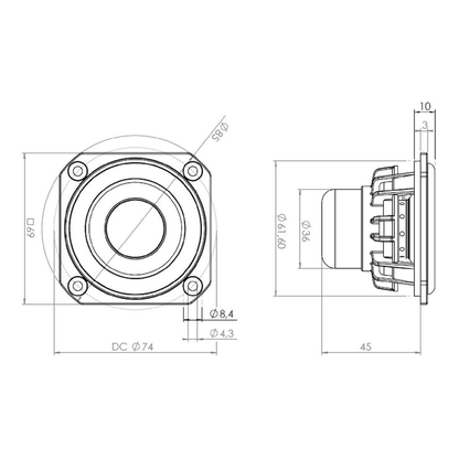 Peerless - 2½" Full Range Driver - 830984