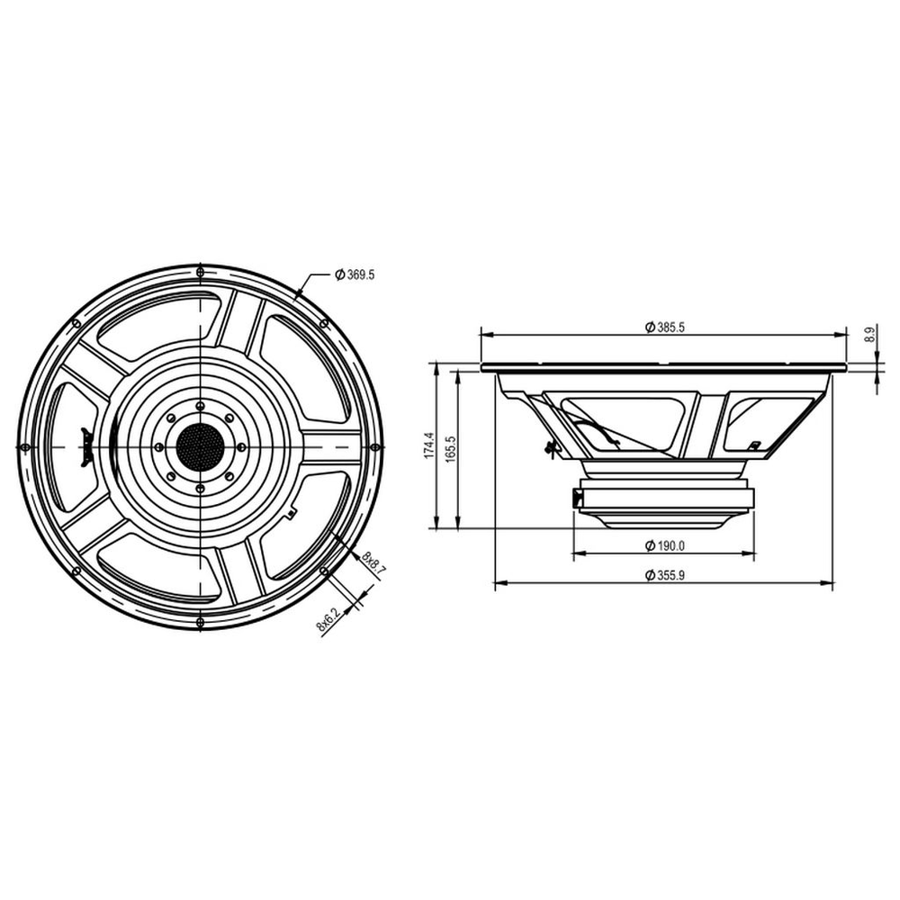 SB Audience - 15" Bianco Mid-Woofer - BIANCO-15MW500