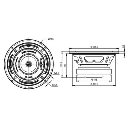 SB Audience - 8" Bianco Mid-Woofer - BIANCO-8MW250