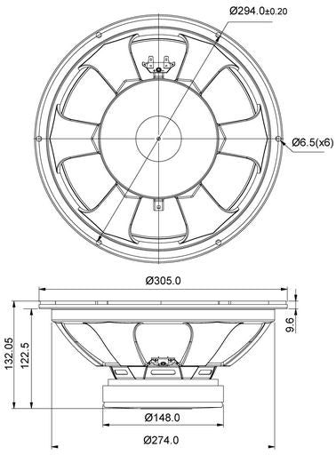 SB Audience - 12" Bianco Open Baffle Woofer - BIANCO-120B150