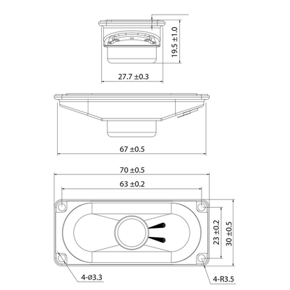 Dayton Audio - 1¼"x2¾" CE Full Range Driver - CE70-30P-8