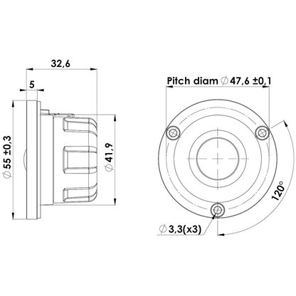 Scan-Speak - ¾" Illuminator Dome Tweeter - D2004/602200