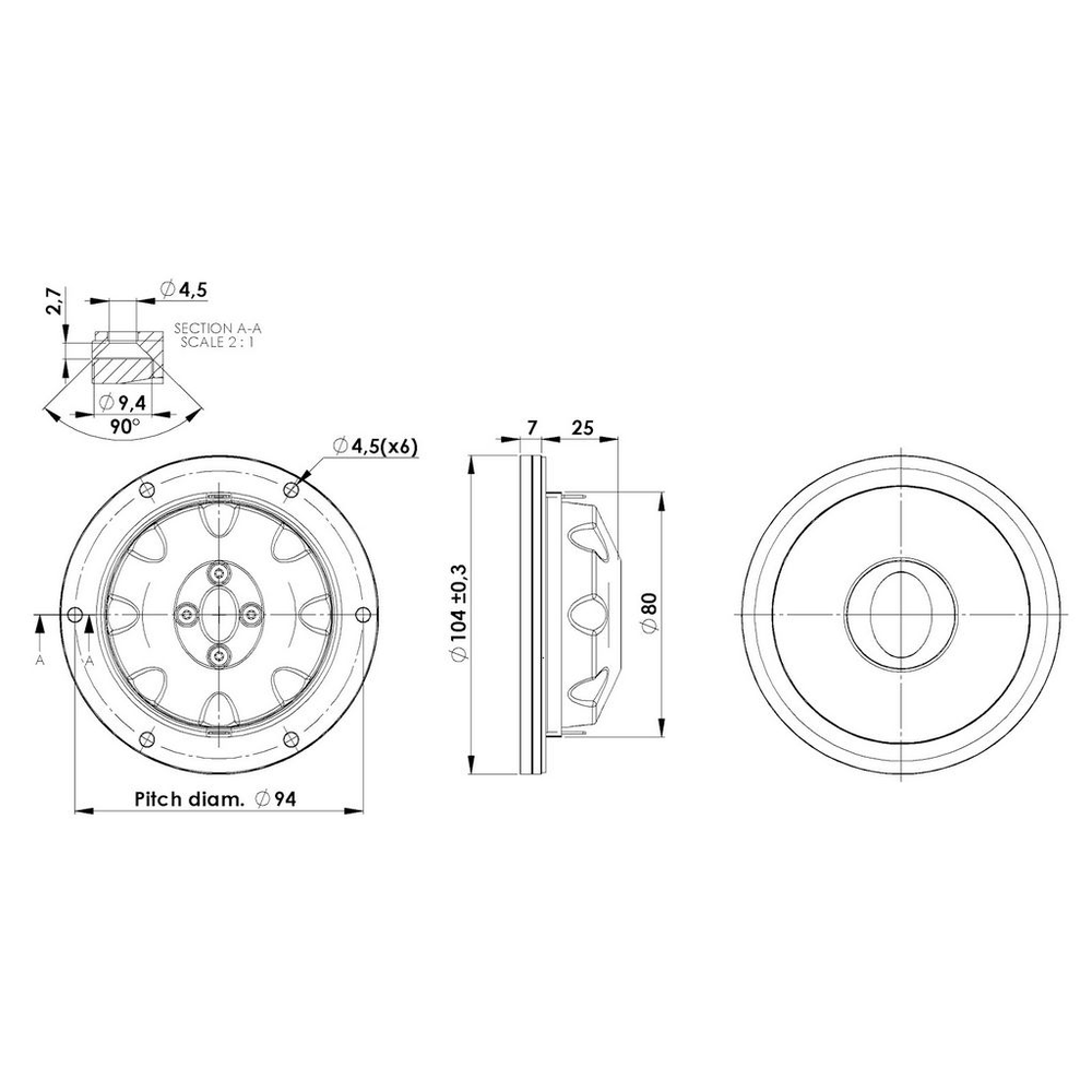 Scan-Speak - 1" Ellipticor Dome Tweeter - D2404/552000