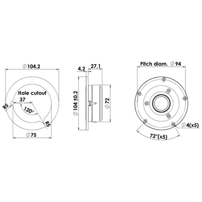 Scan-Speak - 1" Discovery Dome Tweeter - D2606/920000