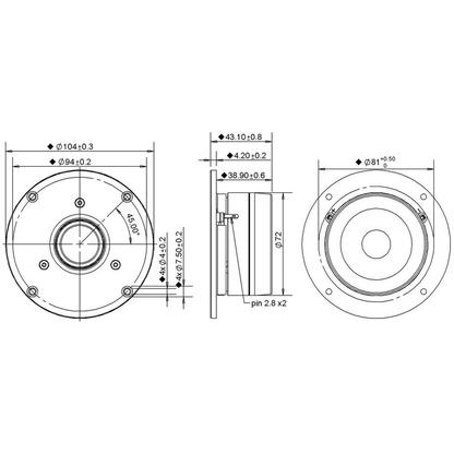 Peerless - 1" Dome Tweeter Fabric - D27TG35-06