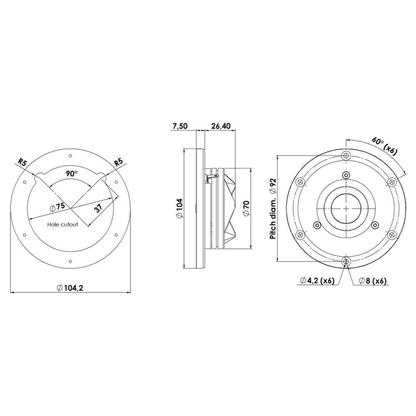 Scan-Speak - 1" Revelator Dome Tweeter - D2904/710002