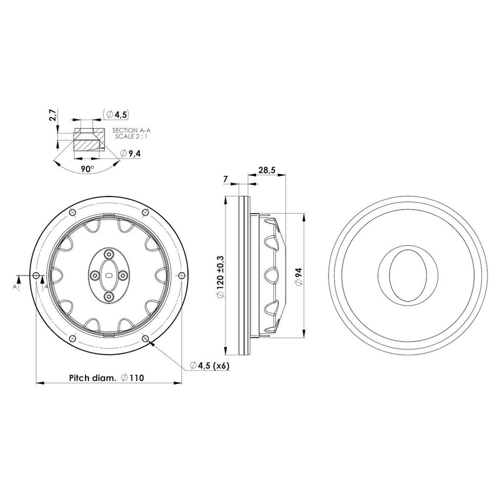 Scan-Speak - Ellipticor Dome Tweeter - D3404/552000