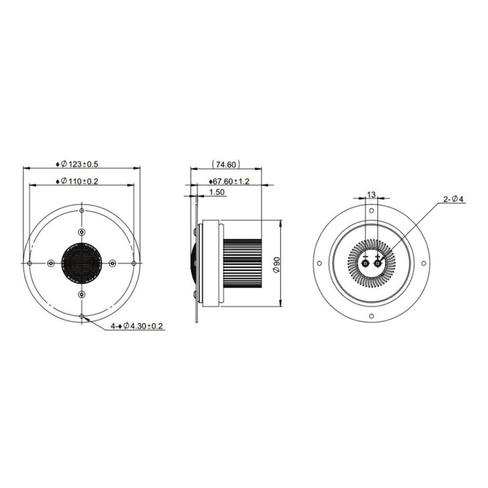 Peerless - 1" Corundum Dome Tweeter - DA25TX00-08