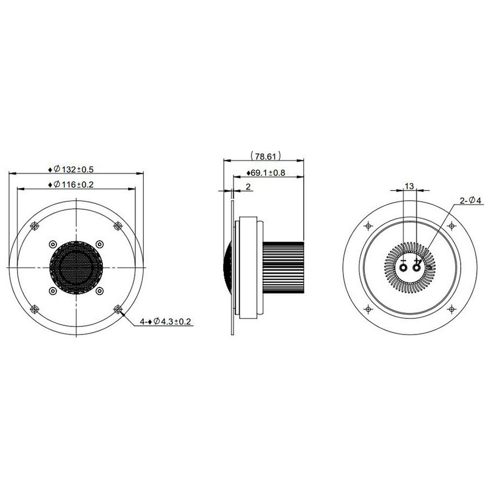 Peerless - 1¼" Corundum Dome Tweeter - DA32TX00-08