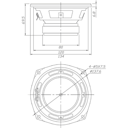 Dayton Audio - 5¼" Classic Woofer Paper - DC130A-8