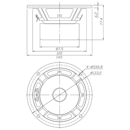 Dayton Audio - 5¼" Classic Shielded Woofer - DC130BS-4