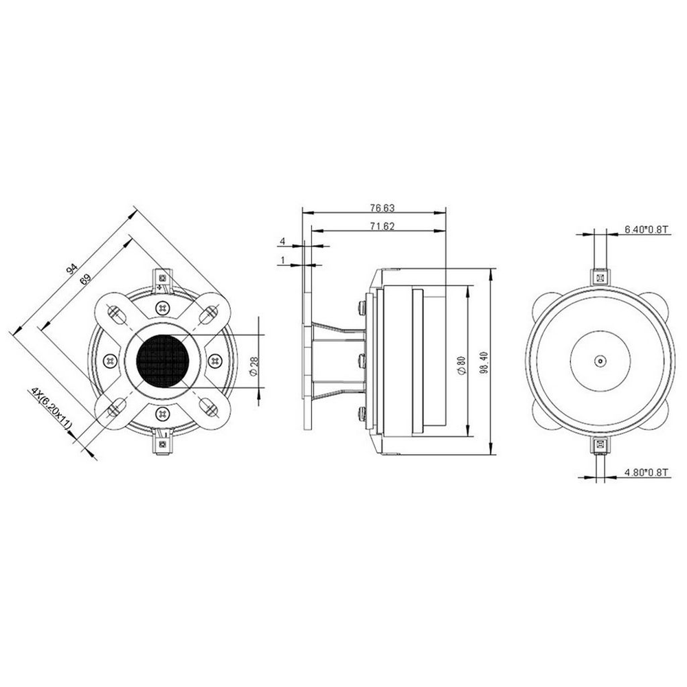 Peerless - 1" Compression Driver Titanium - DFL-2525R00-08