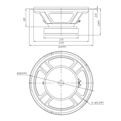 Dayton Audio - 12" Designer Woofer - DS315-8