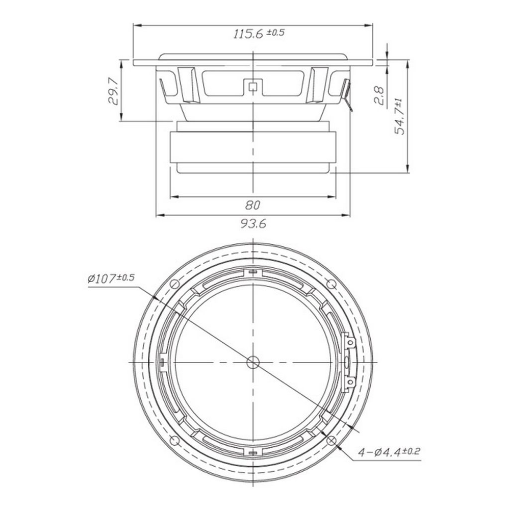 Dayton Audio - 4" Designer Woofer Aluminium - DSA115-8
